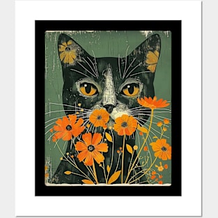 Siberian Cat Flowers Art Design for Cat Owers Posters and Art